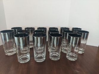 Vintage MCM Silver Mirror Fade Glass Tumblers ($8.00 EACH)