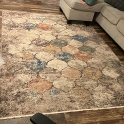 Alino Rust 6 ft. x 9 ft. Quatrefoil Area Rug