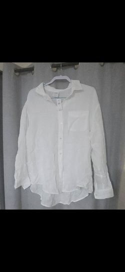 Gap White Button-Down Shirt with Tags XL