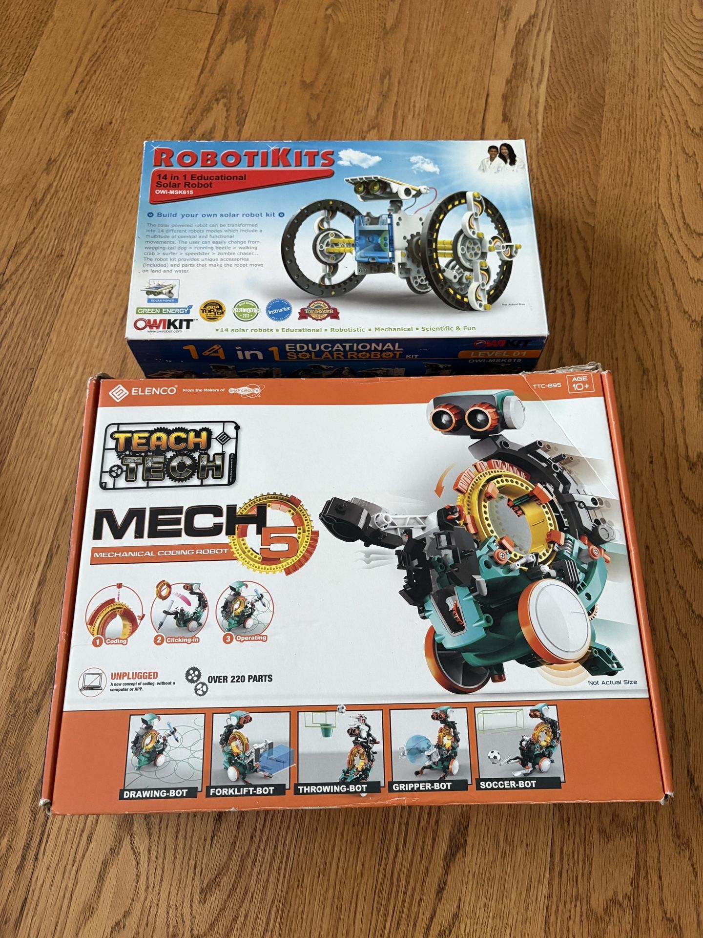 2 Build your own robot kits - solar & mechanical