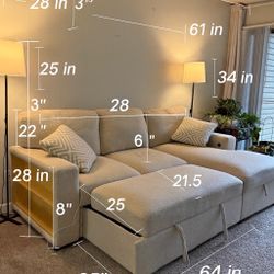 Sectional Sofa which converts into a full sleeper
