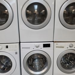 LG Front Load Washer And Stackable Gas Dryer Set 