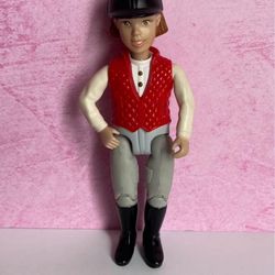 Vintage Fisher Price Loving Family Dollhouse Western Horse Rider Girl Doll Red Vest