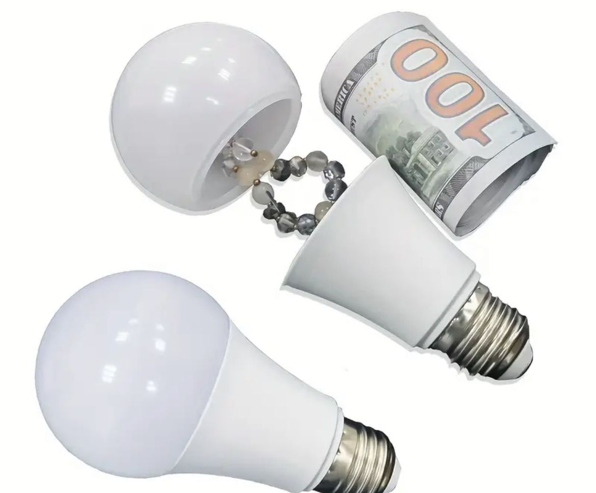 Light bulb stash container