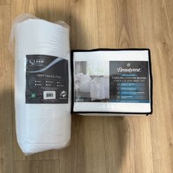Cal King Mattress Pad + 4-Piece Cooling Sheet Set (New)