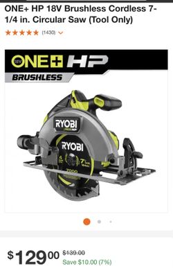 ONE+ HP 18V Brushless Cordless 7-1/4 in. Circular Saw (Tool Only)