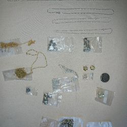 Sterling Silver Jewelry  With Gold Links Lot