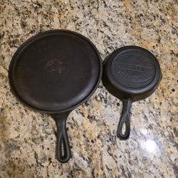 Vintage Lodge Cast Iron Griddle 9"  $75 & Martin 7" Cast Iron Skillet $250.  No Rust.  Pickup Details Inside.  