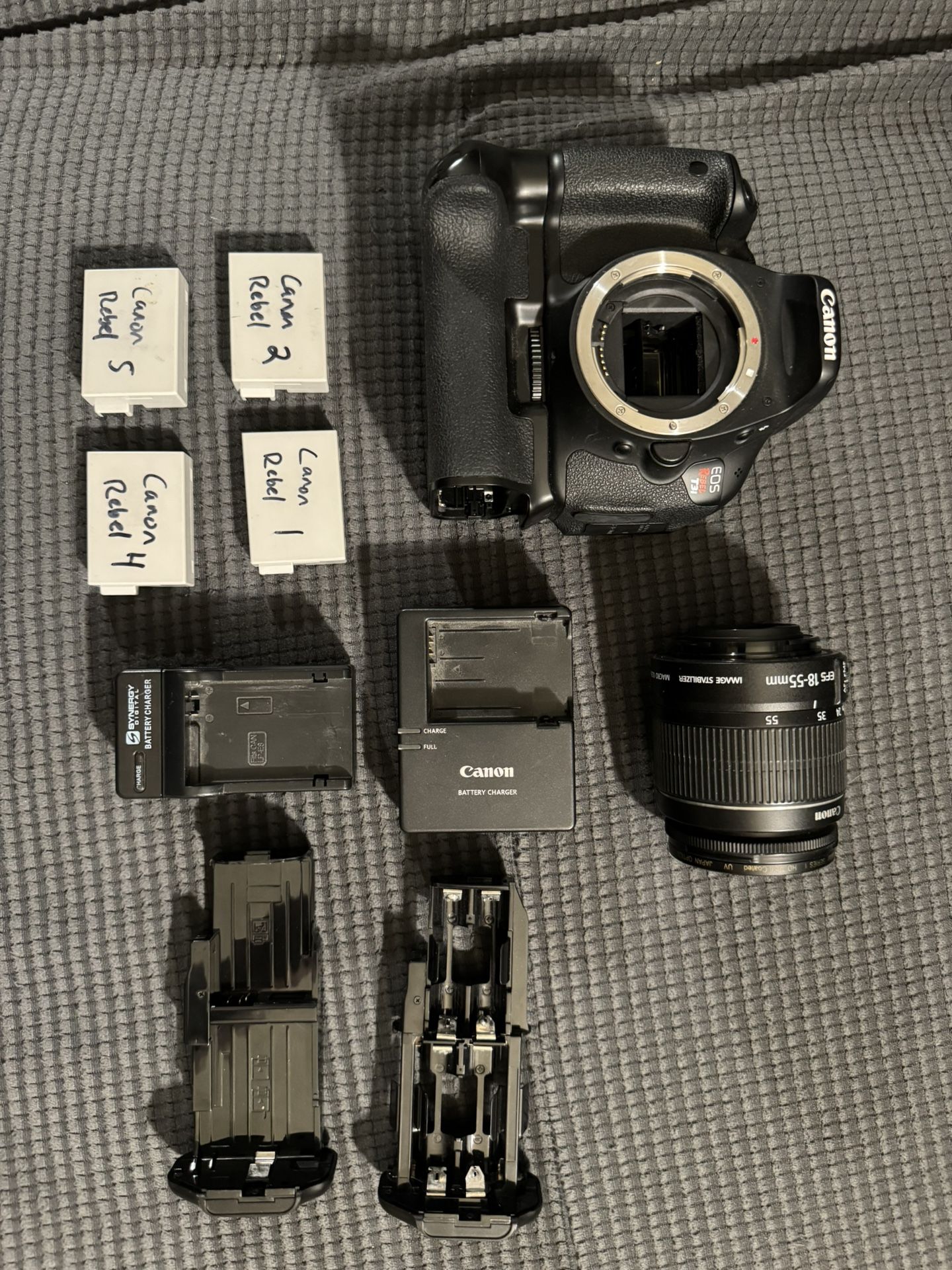 Canon Rebel T3i Bundle W/ Grip, Batteries, & Chargers