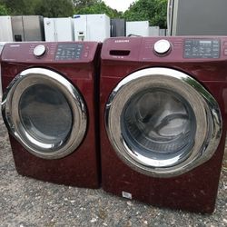 Samsung Front Load Washer And Dryer Set Both Works Good 