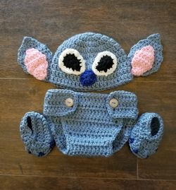 Stitch diaper cover set photo prop