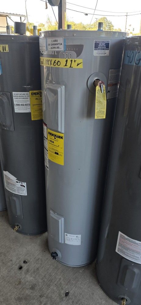 40 And 50 Gallons Electric Water Heater 1 Year Warranty Garantia Por Escrito 