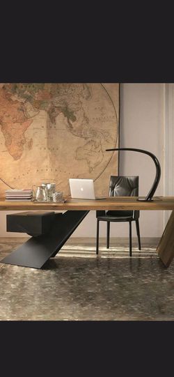 Modern Office Desk Black-Brown LIKE NEW