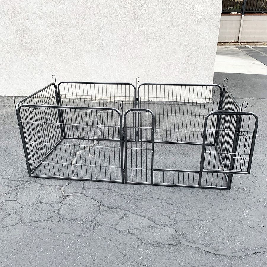 (NEW) $70 Heavy Duty 24” Tall x 32” Wide x 6-Panel Pet Playpen Dog Crate Kennel Exercise Cage Fence Play Pen