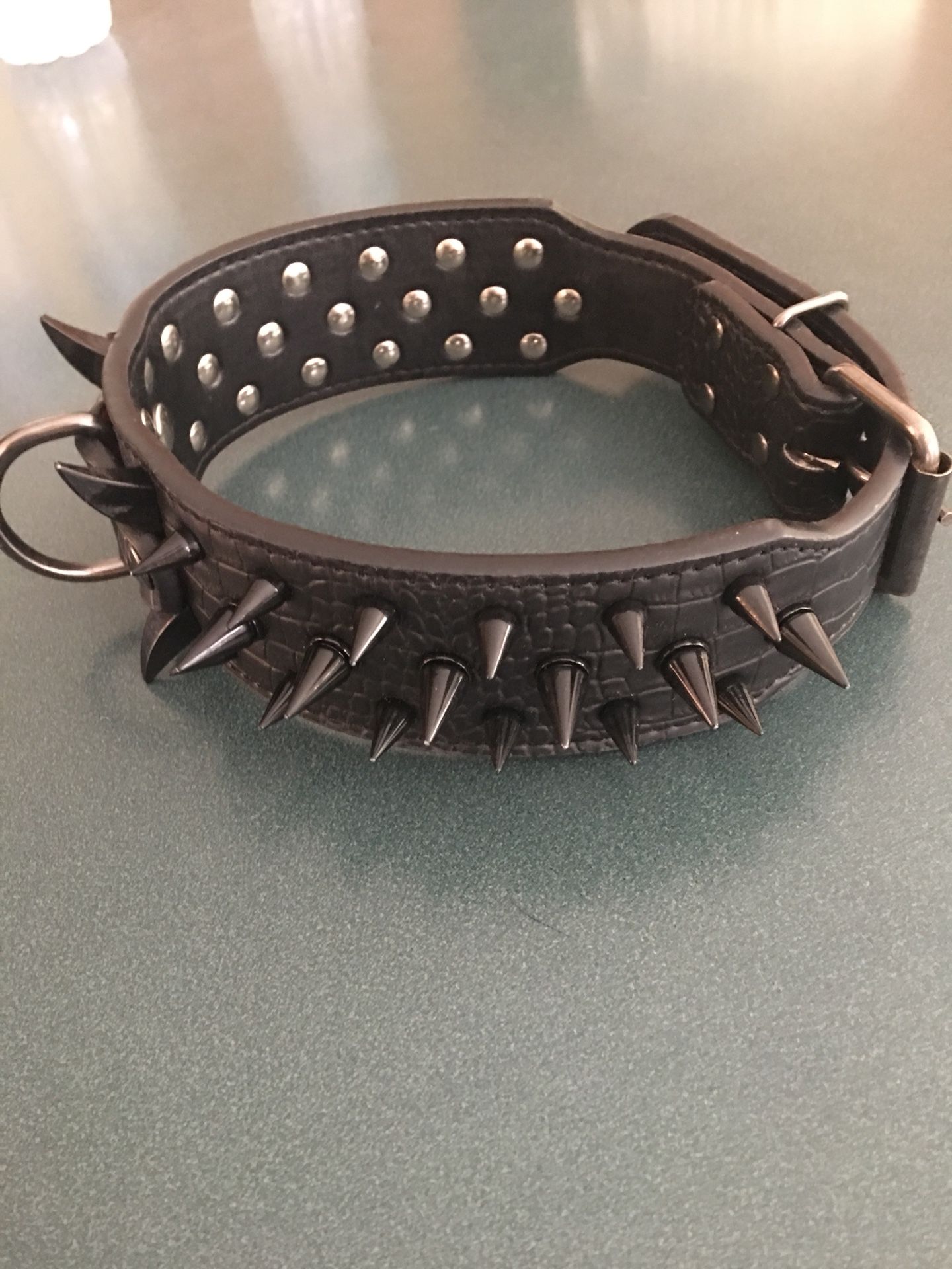 Brand new Black, all leather. L Spiked dog collar