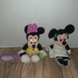 MATTEL Vintage Bean Plush Star Bean Disney MINNIE MOUSE & Mickie Mouse. Has wear and stains clothes is dirty from age and use. Sold as is.


