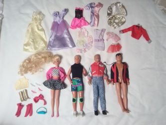 Vintage Hasbro & Mattel Barbie & Ken Dolls