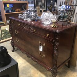 Solid Wood Oversized Antique Dresser 