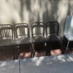 Set Of 6 Industrial/Farmhouse Metal Chairs