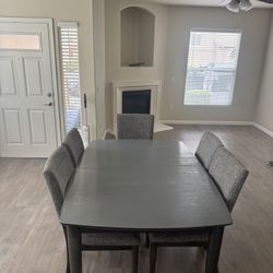 Grey Extendable Dining Table with 5 Chairs