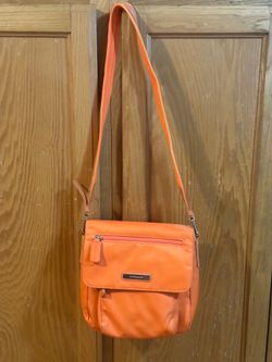 Vintage Liz Claiborne Orange Nylon Crossbody Bag