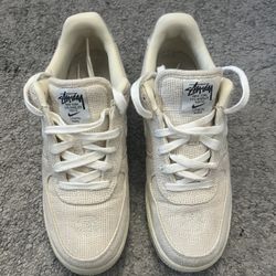 Nike Stussy x Air Force 1 Low Fossil AF1 Size 7 Off-white Stone CZ9084-200