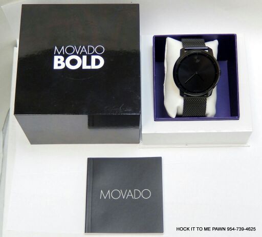 Men's Movado 'bold' Mesh Strap Watch, 44mm Black Bracelet Mb 01.1.34 