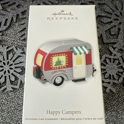 Hallmark Holiday Keepsake Happy Campers Ornament 2012 Christmas Pull behind Tent