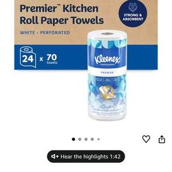Kleenex Professional Premier Kitchen Roll Paper Towels, 24 Rolls