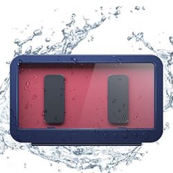 New-7.5inchx4.5inch（Blue) Shower Phone Holder Bathroom,Newly Upgraded, Waterproof,Rotatable