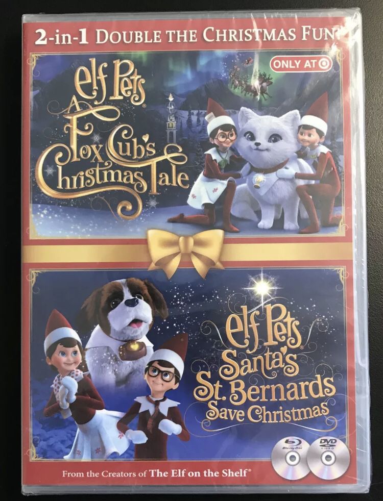 Brand New Elf On The Shelf Elf Pets Fox Cub’s Christmas Tale & Santa’s Christmas St. Bernards Save Christmas 2-in-1 Blu Ray DVD Movie