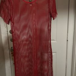 See Through Stretchy Red Dress 