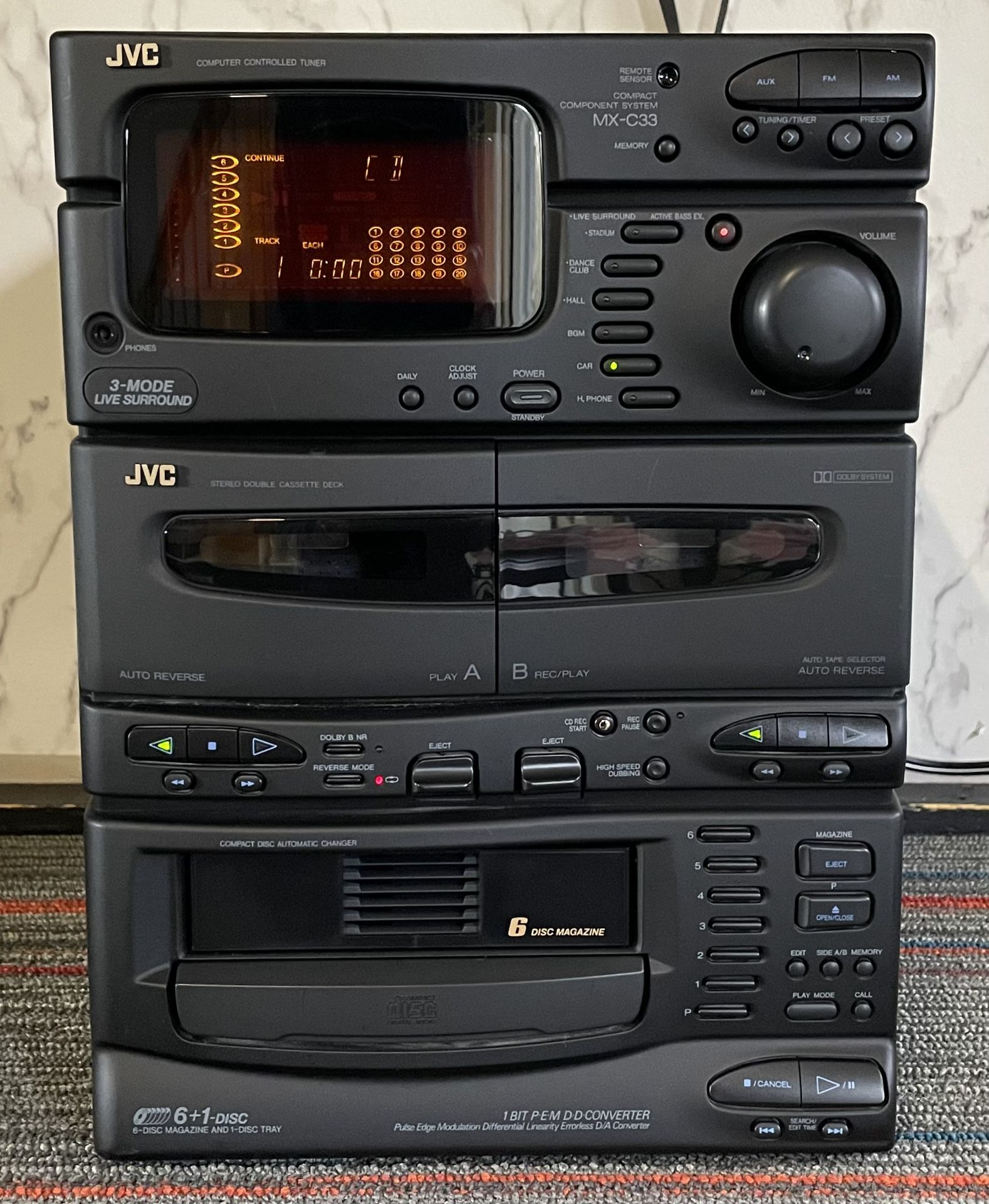 JVC CA-C33BK Stereo Tape/CD Receiver 