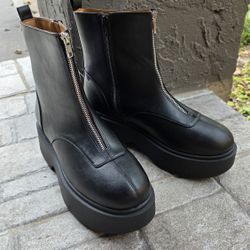 Women Honor Low Shaft Flat Boots with Memory Foam Insole Black Size 9 1/2