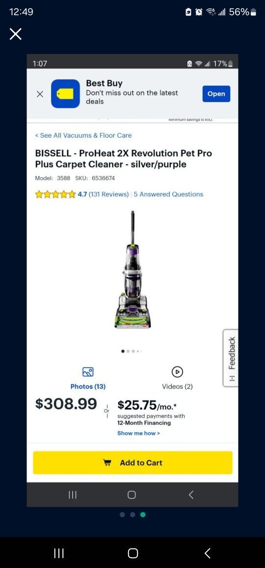 Bissell PRO carpet CLEANER