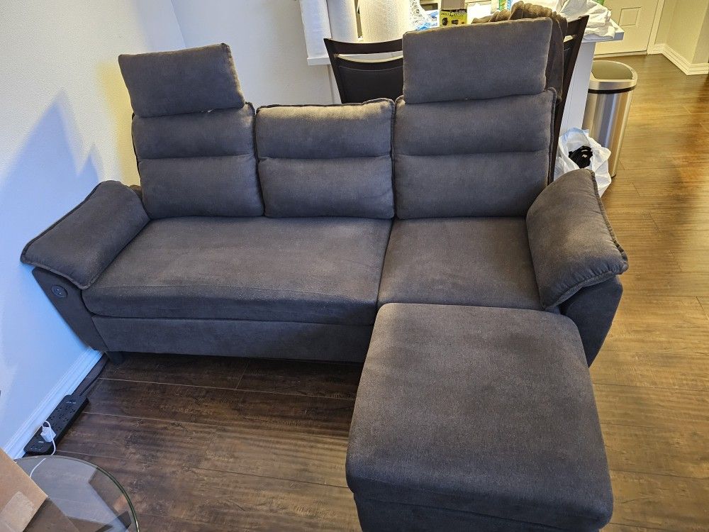 Super Clean Brown Couch w/ Ottoman