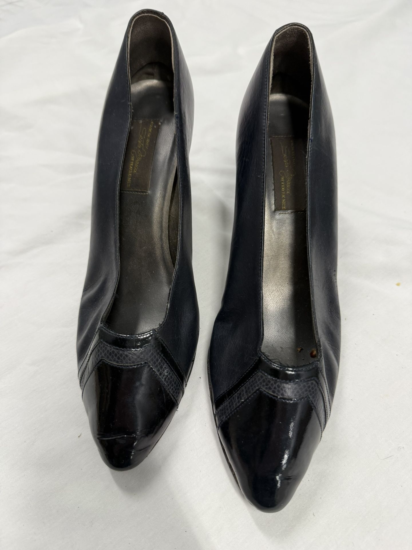 Vintage Black Leather Women's Shoes By Sesto Meucci