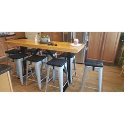 37'' Black Metal Counter Height Bar Stools with Low Back and with Rubber Feet and Removable Back Set 8