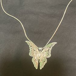 New Silver 925 Butterfly Cute Charms Women Necklace