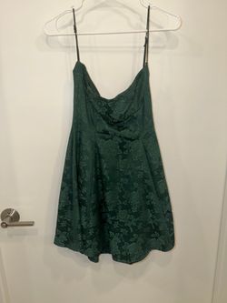 Green Floral Satin Mini Dress