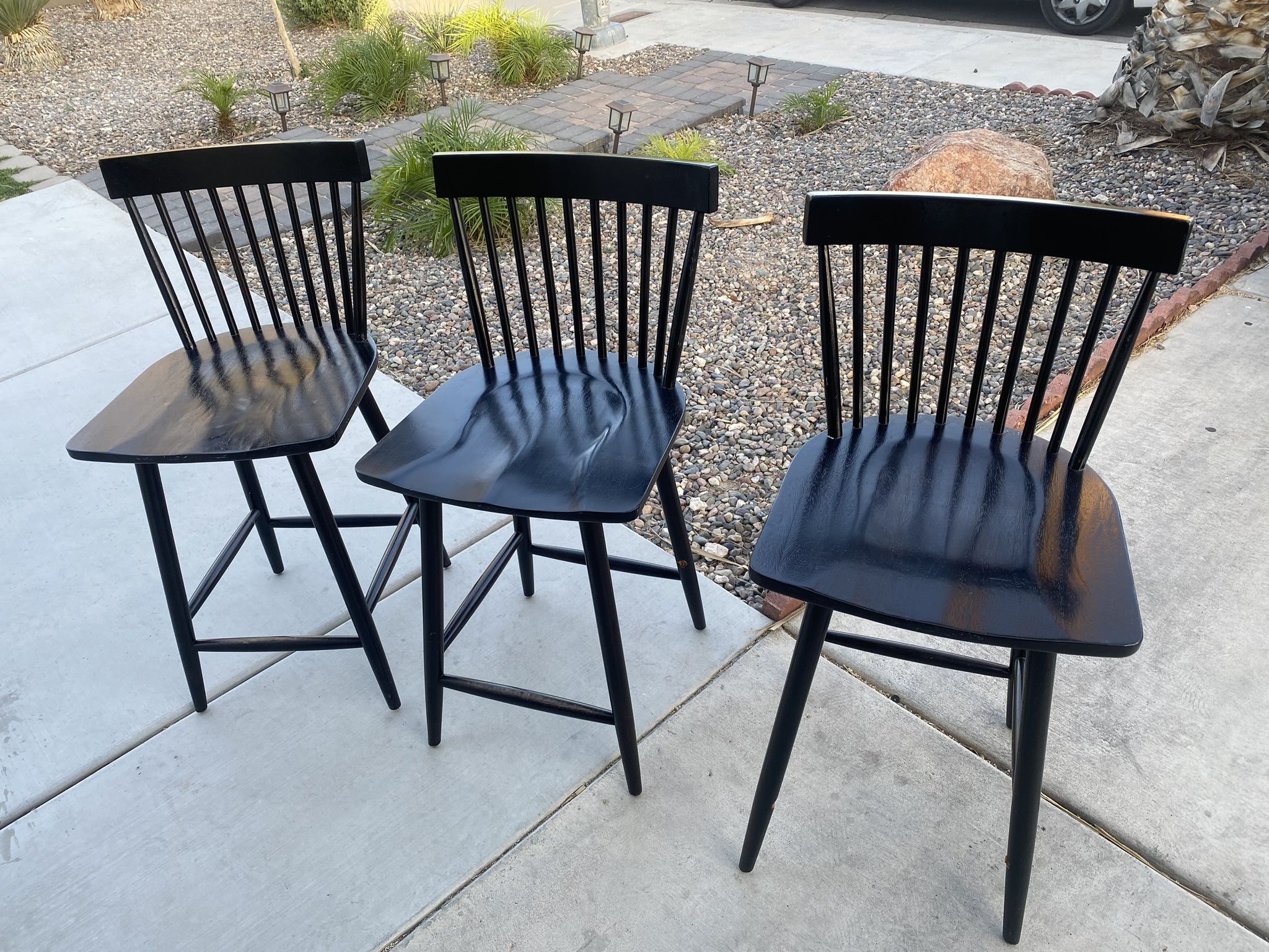 Black Wood Stools