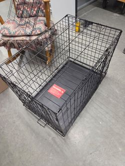 2-Door Dog Crate, Medium, 30" L X 19.3" W X 21.4" H, Black: