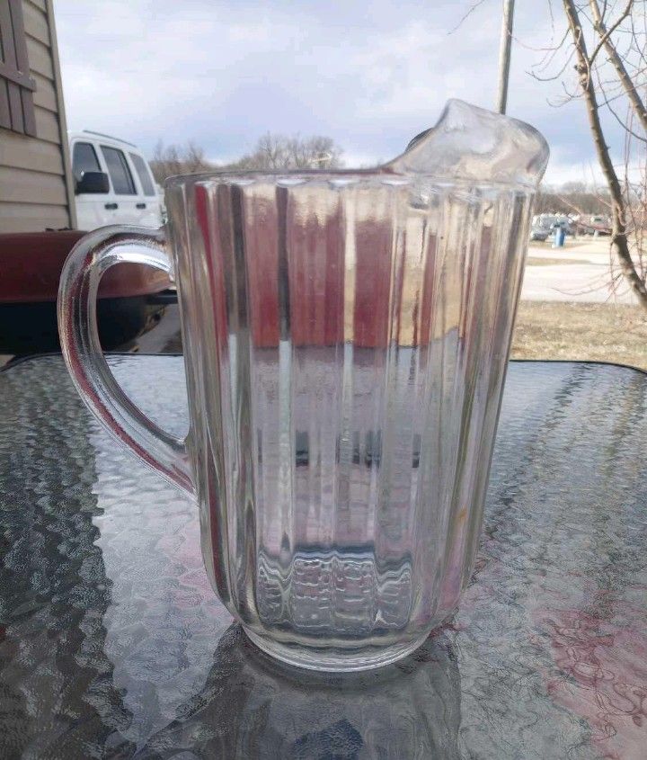 Vintage Heavy Thick Glass Beer/Water Pitcher