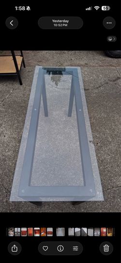 Rectangular entryway/hallway glass table