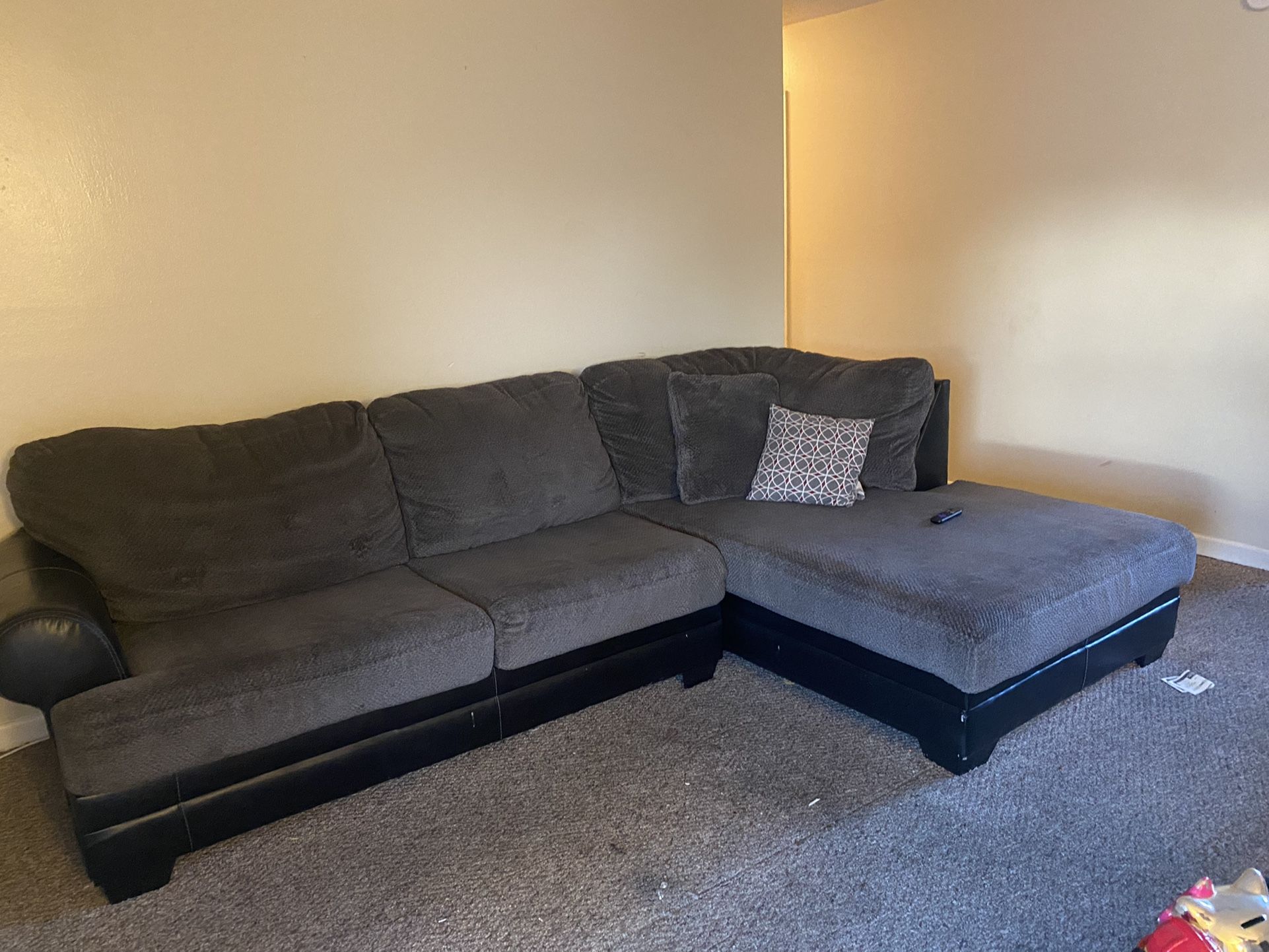 Grey /black sectional