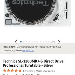 Technics SL-1200MK7-S Direct Drive Professional Turntable