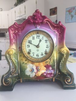 Antique Astoria Porcelain Mantle Clock