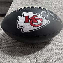 Tamba Hali Signed Autograph Kansas City Chiefs Black Logo Football (Beckett)