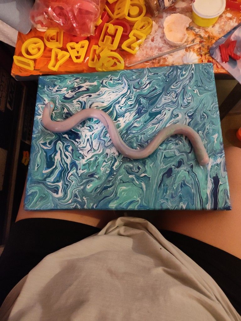 Pour Paint Art With Clay Art