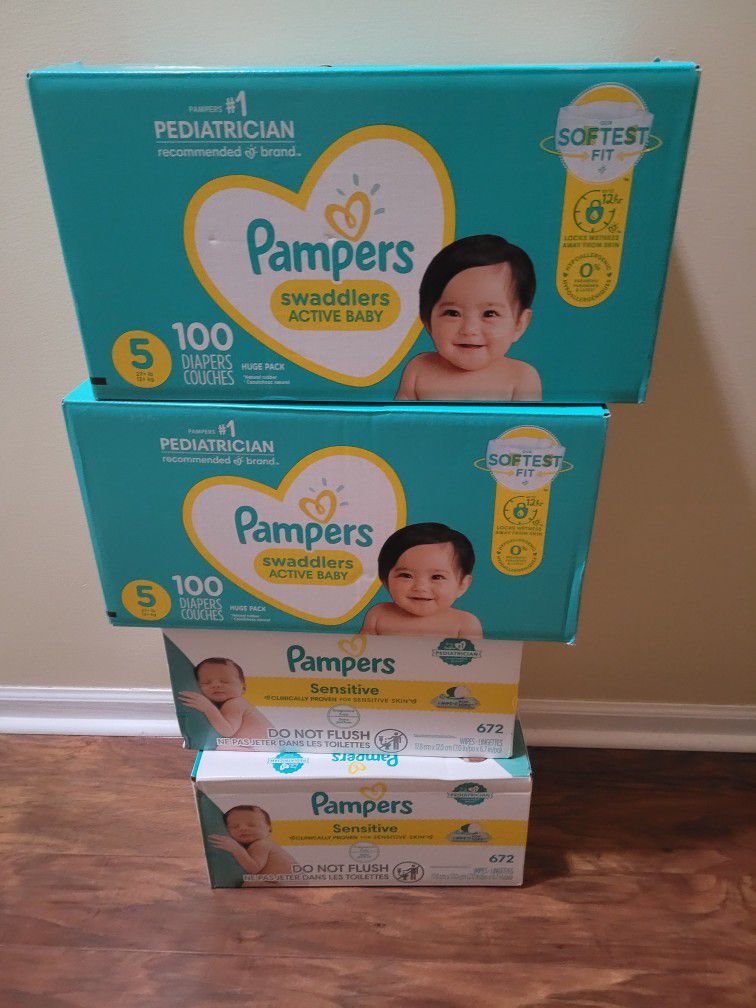 Pampers Size 5 & Wipes 